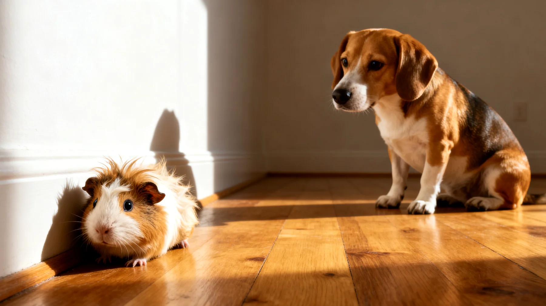 Meerschweinchen zeigen nach der Adoption oft Unsicherheit und Angst im Umgang mit anderen Haustieren wie Hunden oder Katzen, was die Eingewöhnung erschwert und Stress verursacht"