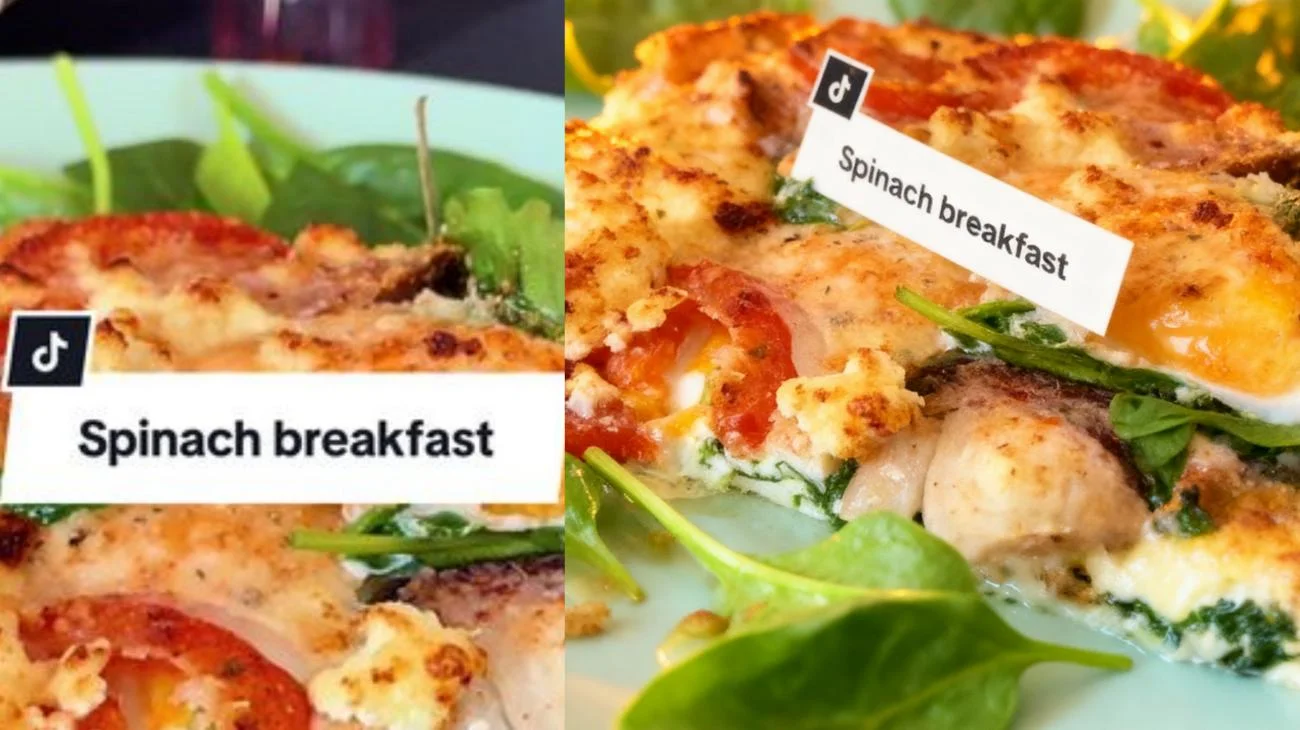 Guten Morgen ☀️ Airfryer-Frühstücksidee mit Spinat für jeden Tag 🤤 Nur 5 Min und fertig 😍"